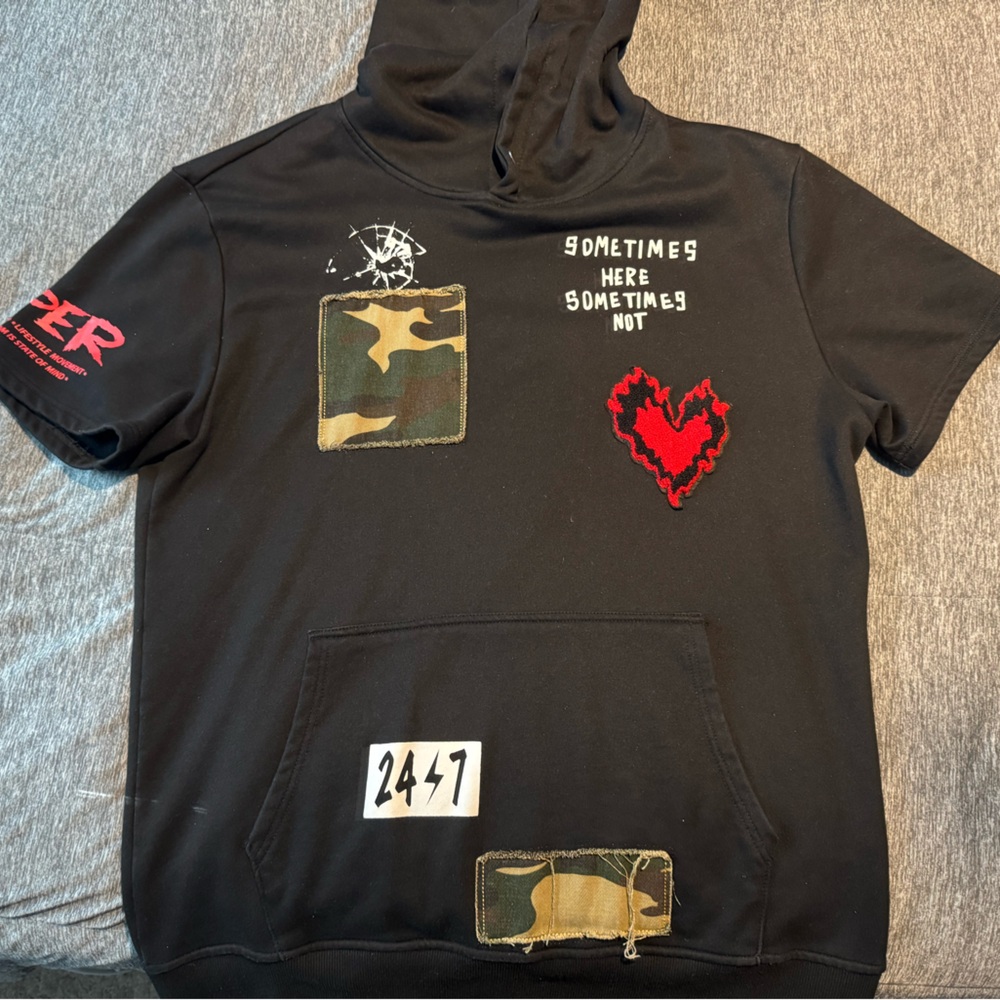 "KLEEP" Black Graphic Hoodie